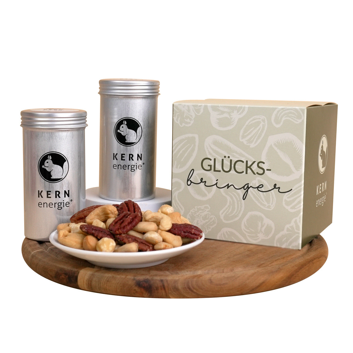 Geschenkkarton "Glücksbringer" mit Nussmischungen
