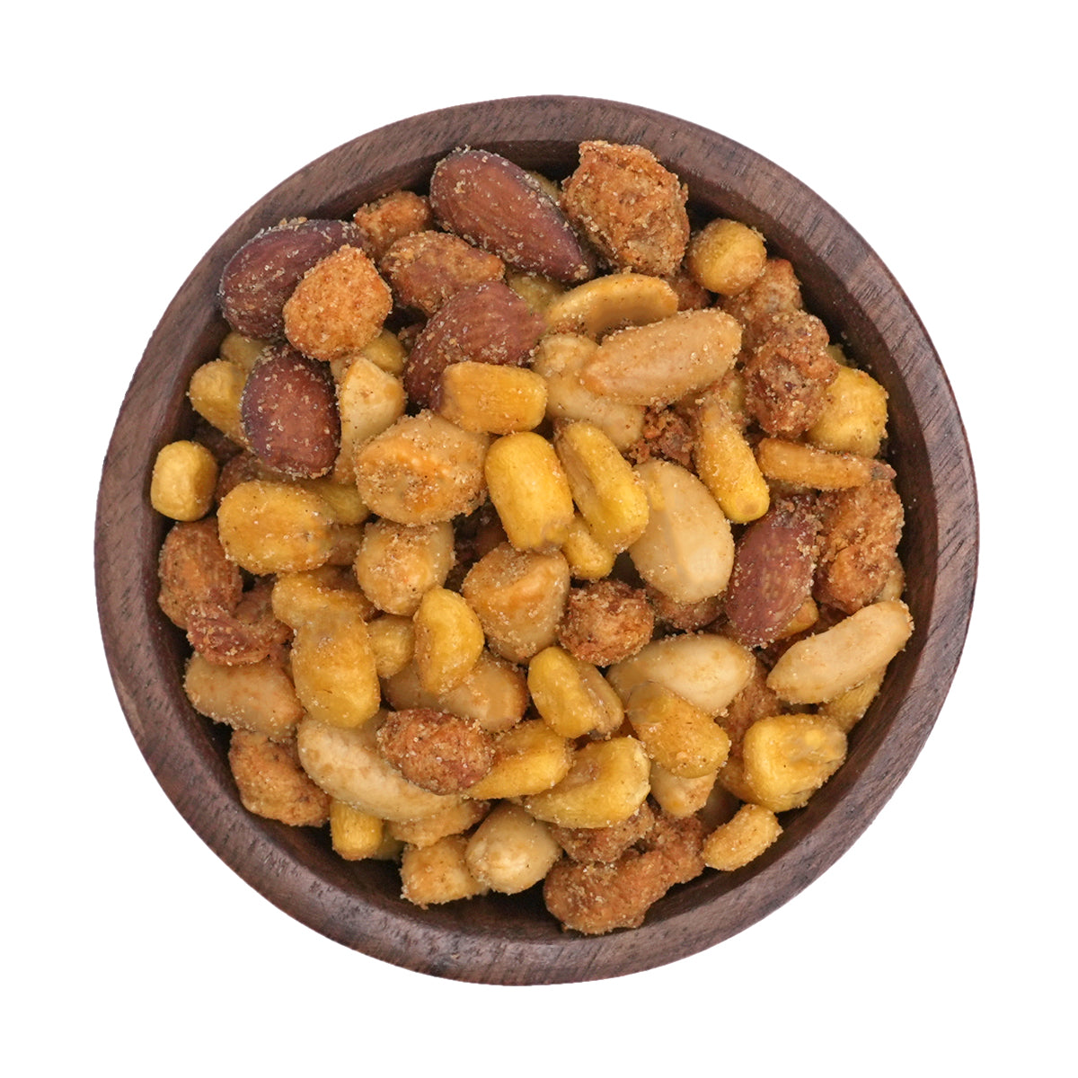 Nussmischung "Smokey Crunch Mix" Rauchmandeln, würzige Erdnüsse, Katjang Pedis und crunchiges Mais
