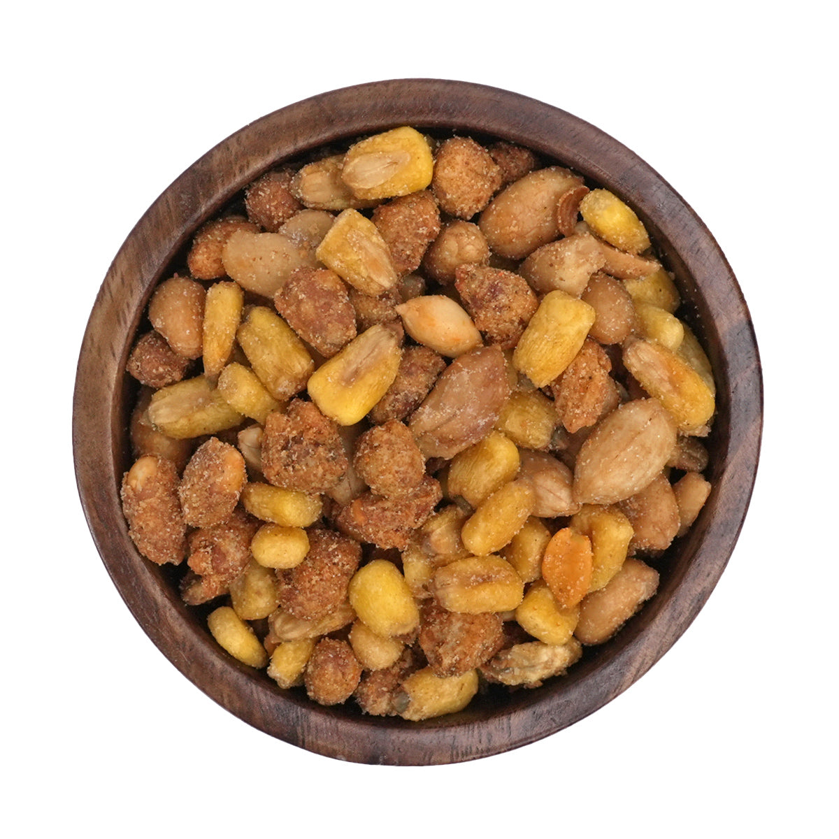 Nussmischung "Sweet-Salsa-Mix" mit Erdnüssen, Erdnüssen im Teigmantel und Mais