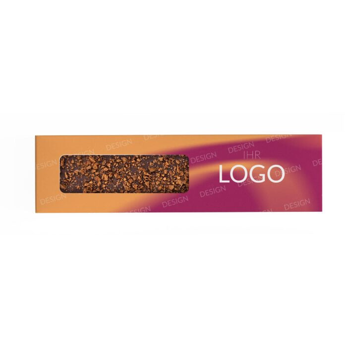 Schokoriegel mit Logo bedrucken – personalisierte Schokolade als hochwertiger Werbeartikel für Unternehmen, ideal für Kundengeschenke und Mitarbeiterpräsente