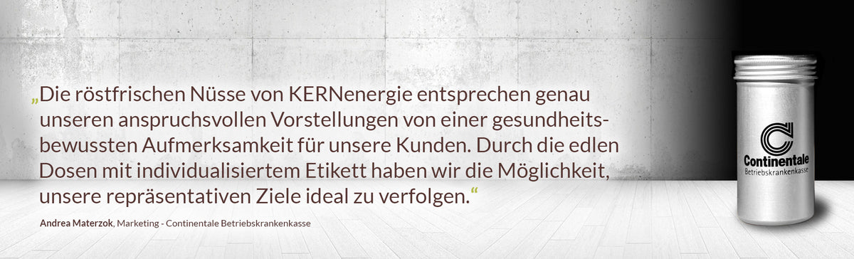Werbegeschenk mit Nüssen und Snacks – positive Kundenrezension für hochwertiges Firmenpräsent