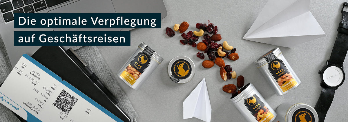 Optimale Verpflegung auf Geschäftsreise: frisch geröstete Nüsse von KERNenergie