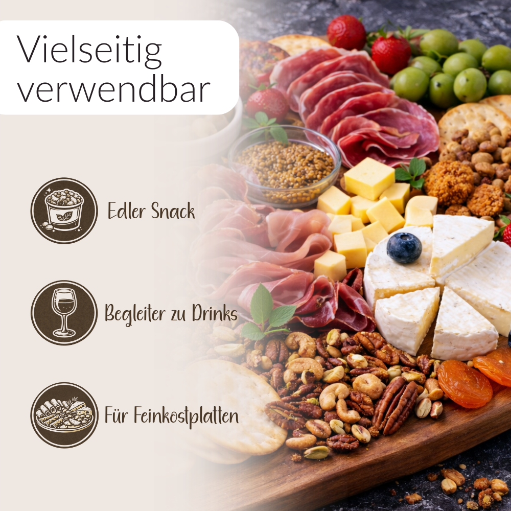 Grafik mit Verwendungsmöglichkeiten  zu Nussmischungen und Crackern