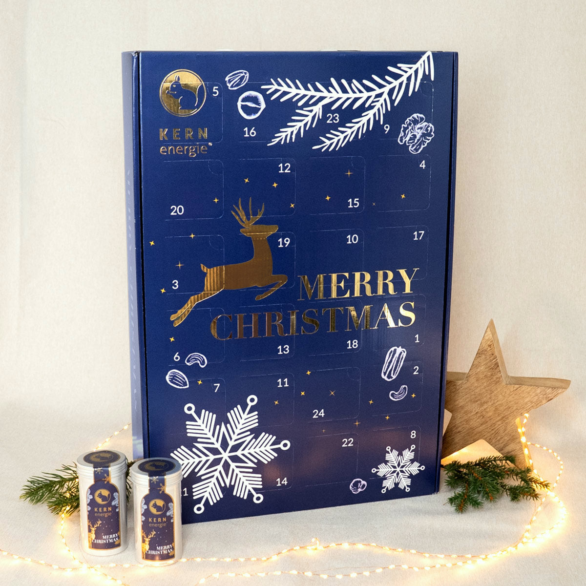 Adventskalender mit Aludosen und Premium Nüssen