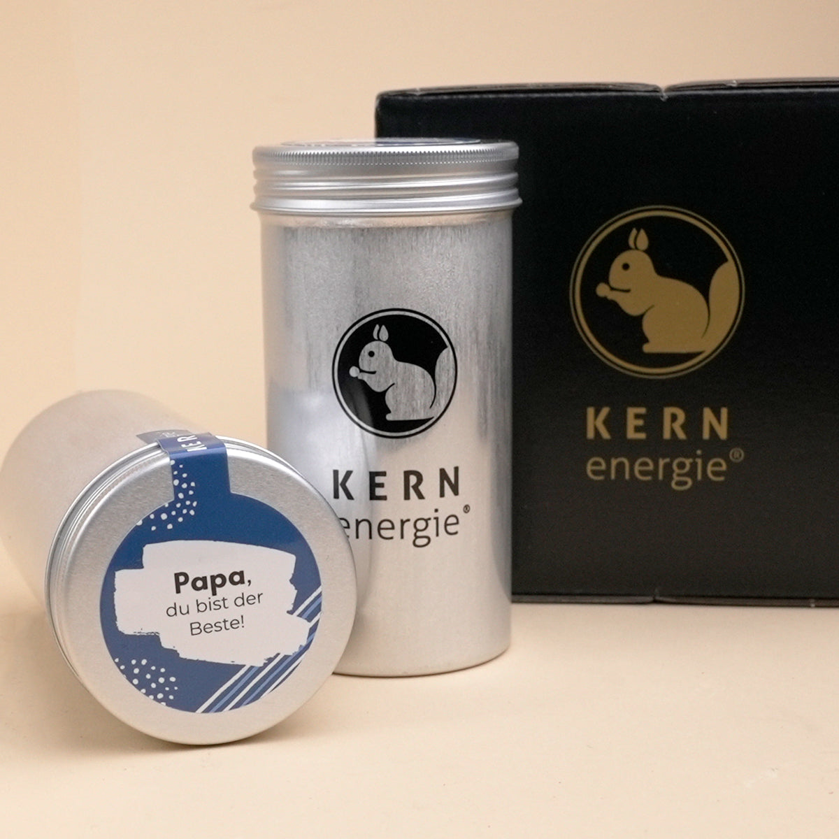Geschenkset Bester Papa-4 Nuss-und Schoko-Mischungen,u.a. V.I.P. Curry Deluxe,Hazel Chocolate Fusion,Gewicht gesamt 360g