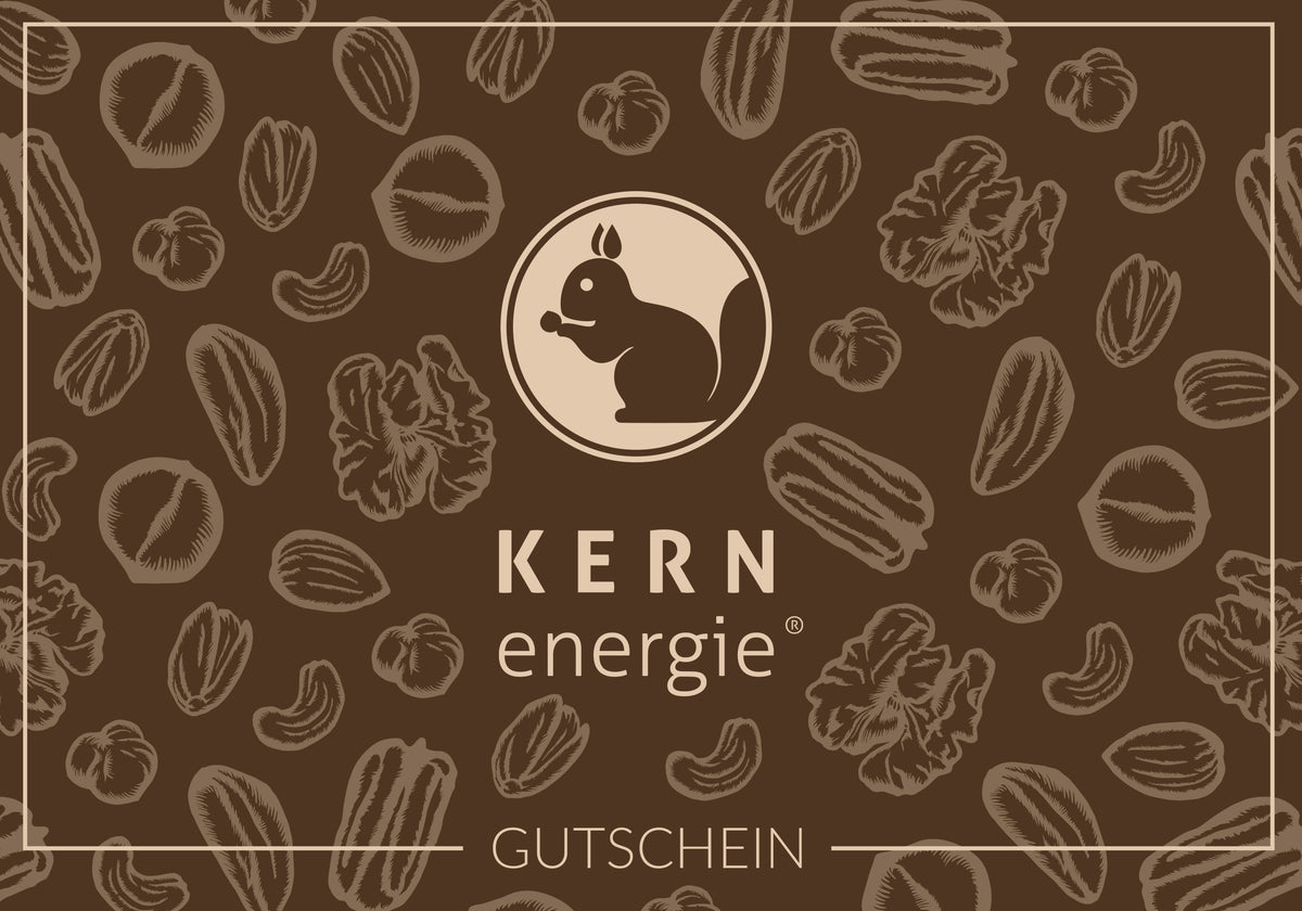Geschenkgutschein Standard KERNenergie Ideal zum verschenken in einem Schokobraun
