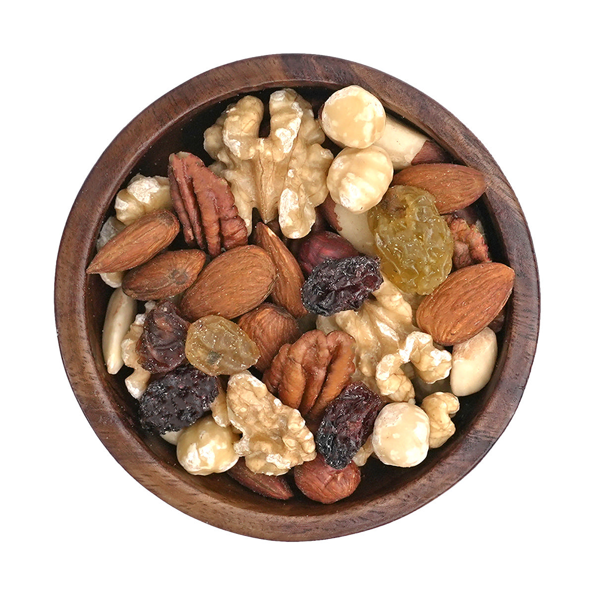 Nuss-Frucht-Mischung "Sportfutter" mit Walnüssen, Mandeln, Haselnüssen, Pekannüssen, Rosinen und Cranberries