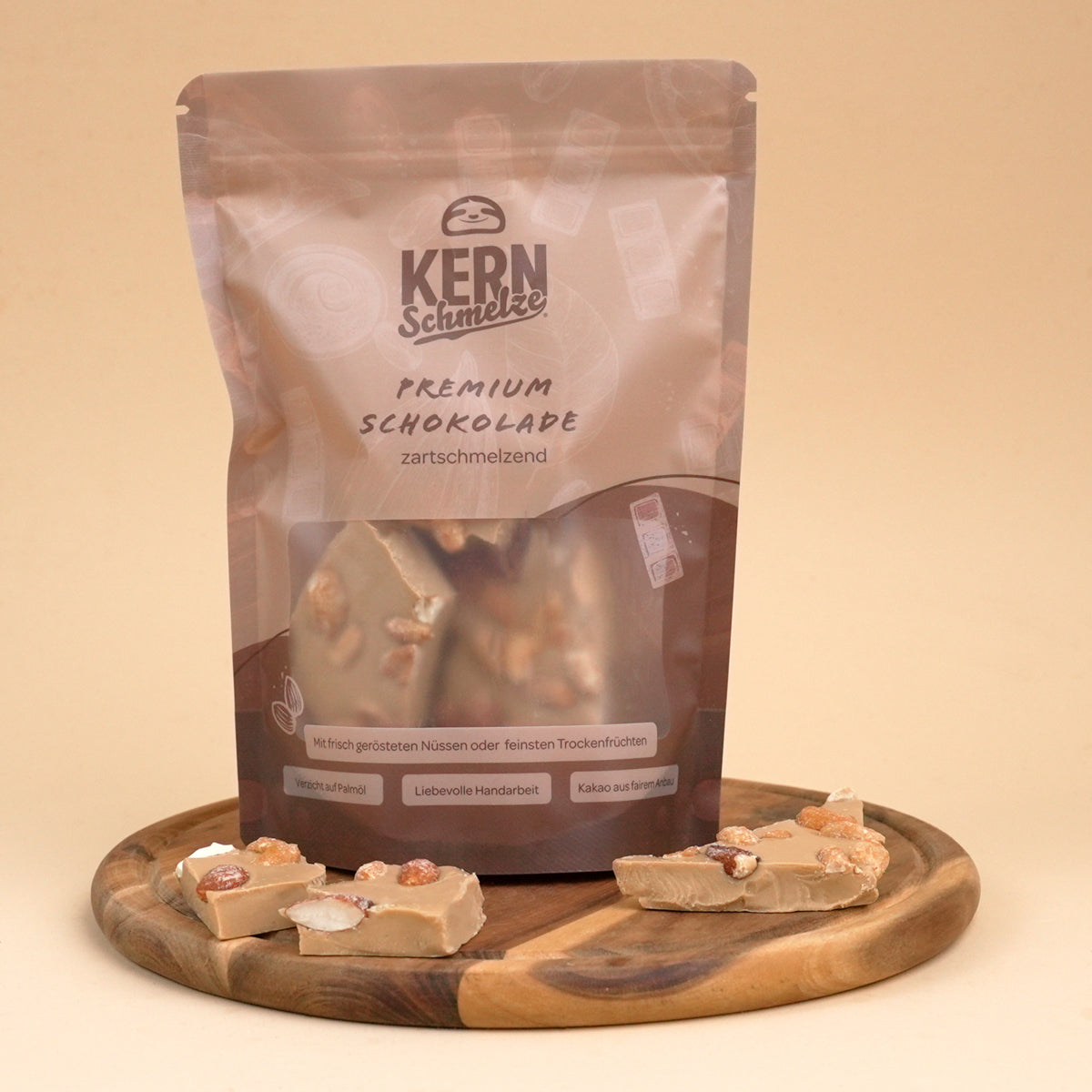Bruchschokolade–Karamellschokolade mit Sweet & Salty Nussmischung, mit echtem Karamell und ohne Palmöl