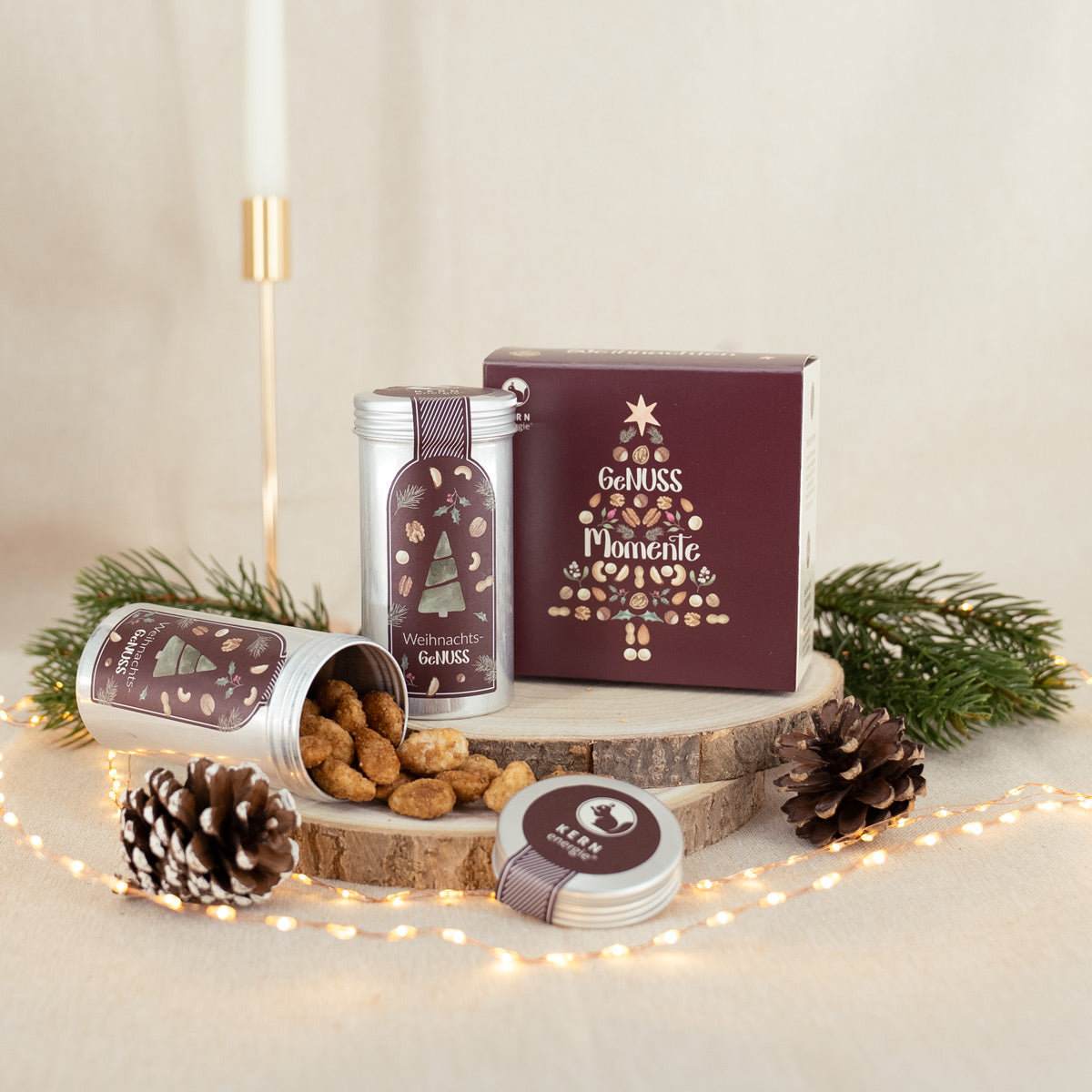 2er Nuss-Geschenkbox Weihnachten